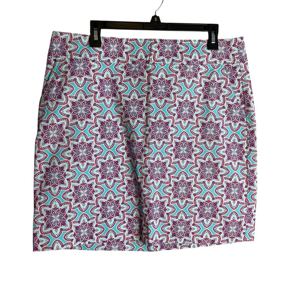 Talbots Teal and Red Floral Skirt - Picture 1 of 8